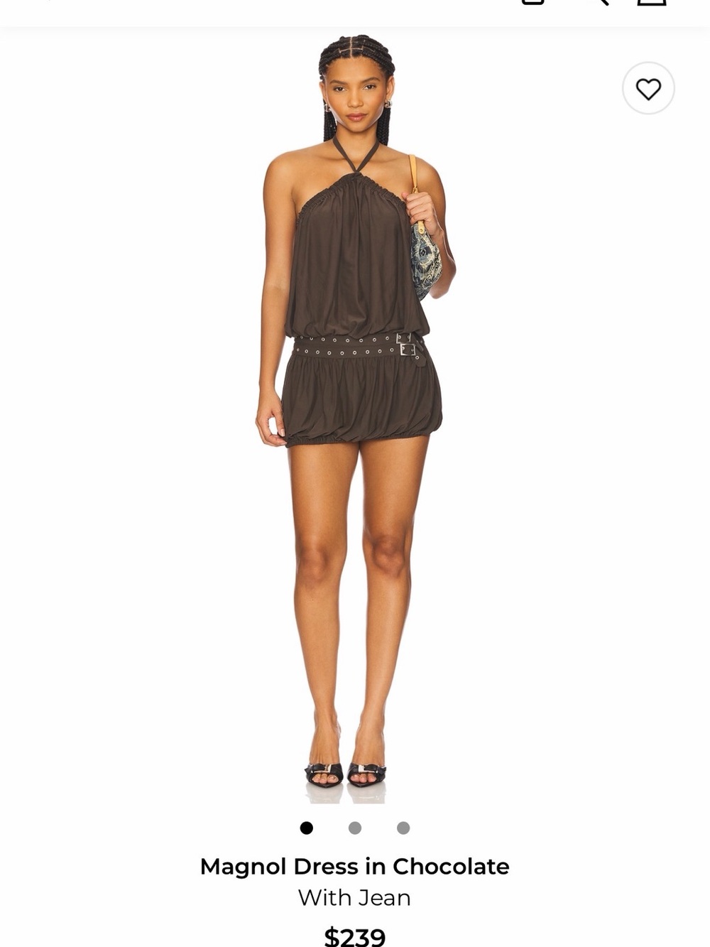 NWOT With Jean Magnol Mini Dress in Chocolate Brown
